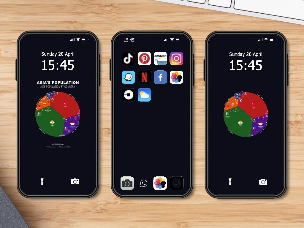 Asia's Population — Phone Wallpaper Pack (3 Designs)