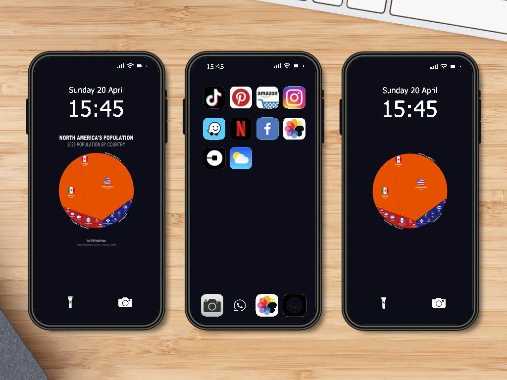North America's Population — Phone Wallpaper Pack (3 Designs)