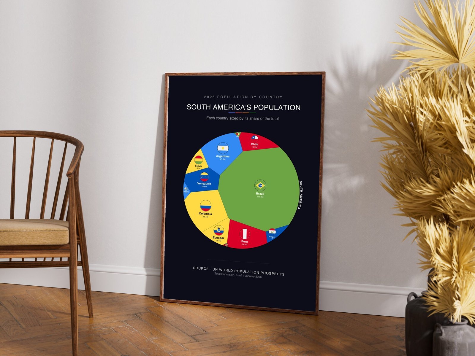 South America's Population — Printable Poster (Digital Download)