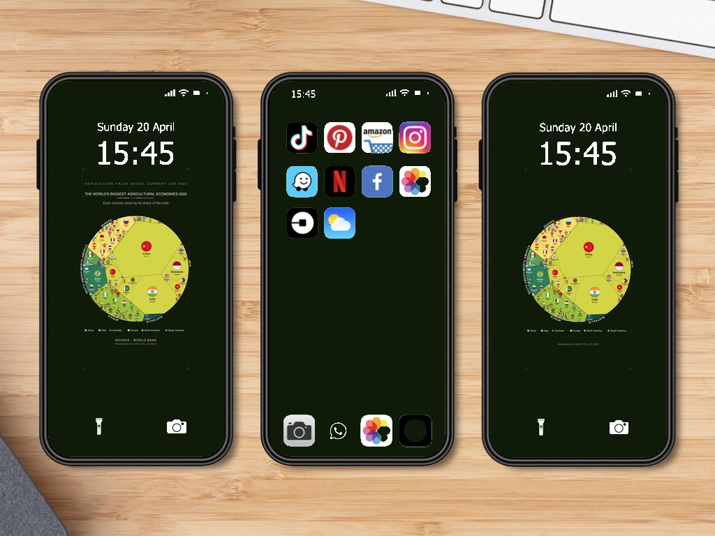 The World's Biggest Agricultural Economies 2025 — Phone Wallpaper Pack (3 Designs)